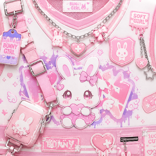 Áo Roblox cute Bunny Girl phong cách kawaii màu hồng pastel dễ thương