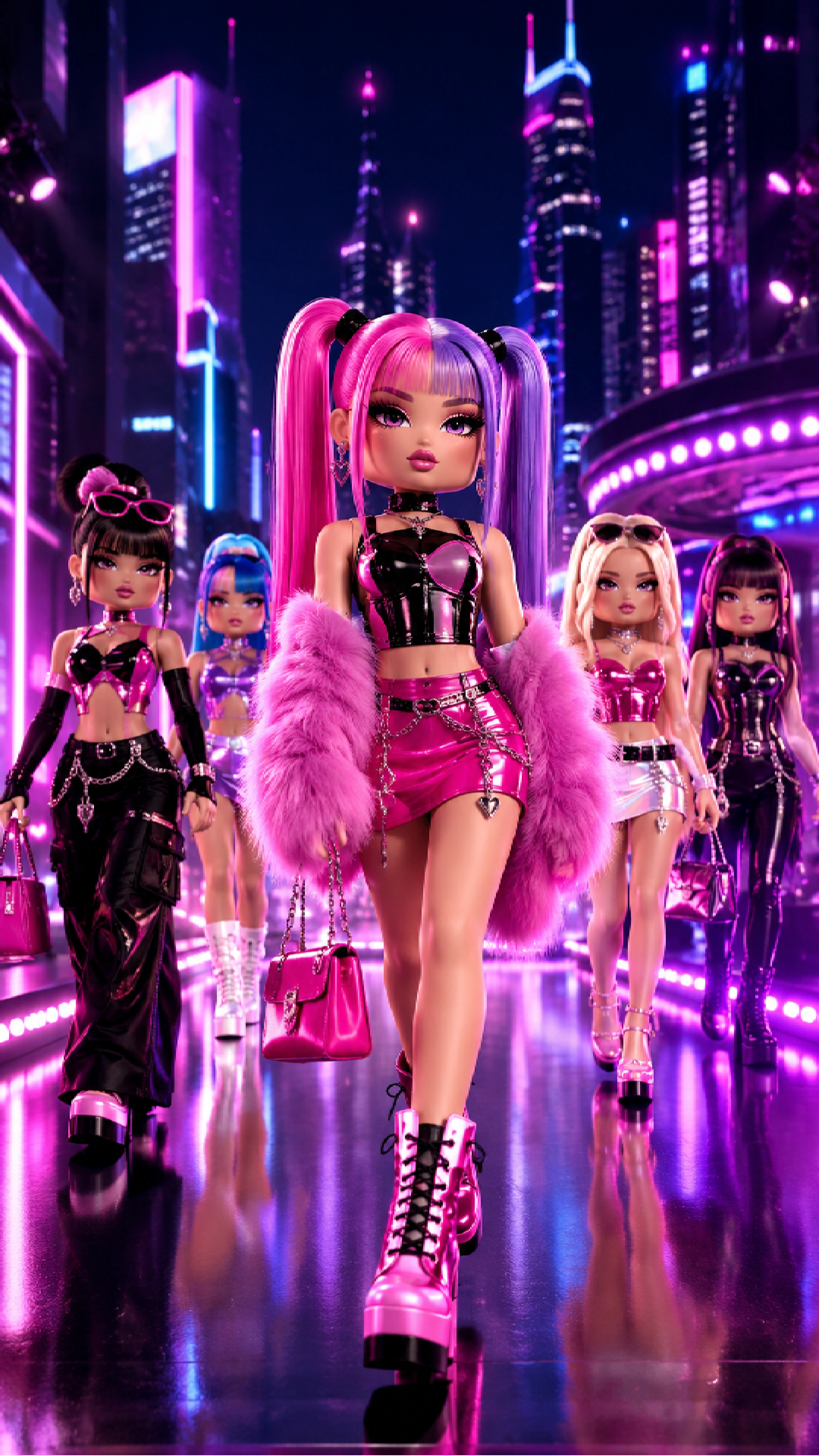 Hình nền điện thoại Roblox Dress To Impress neon fashion 4K
