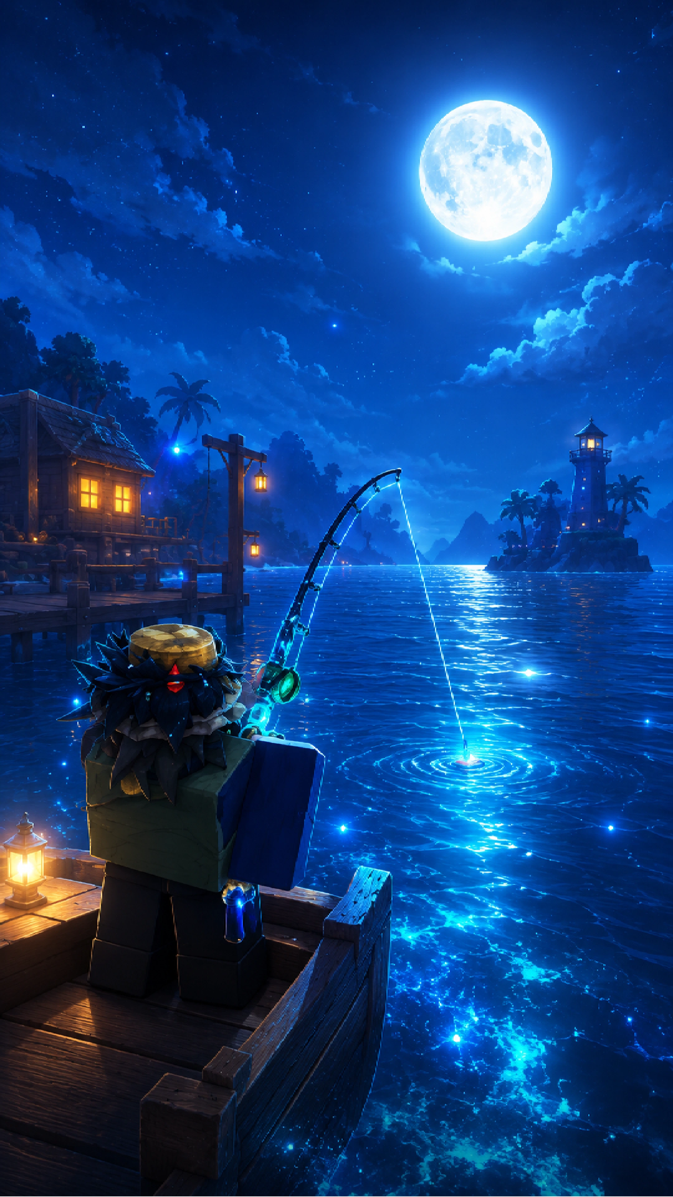 Hình nền điện thoại Roblox Fisch câu cá fantasy 4K