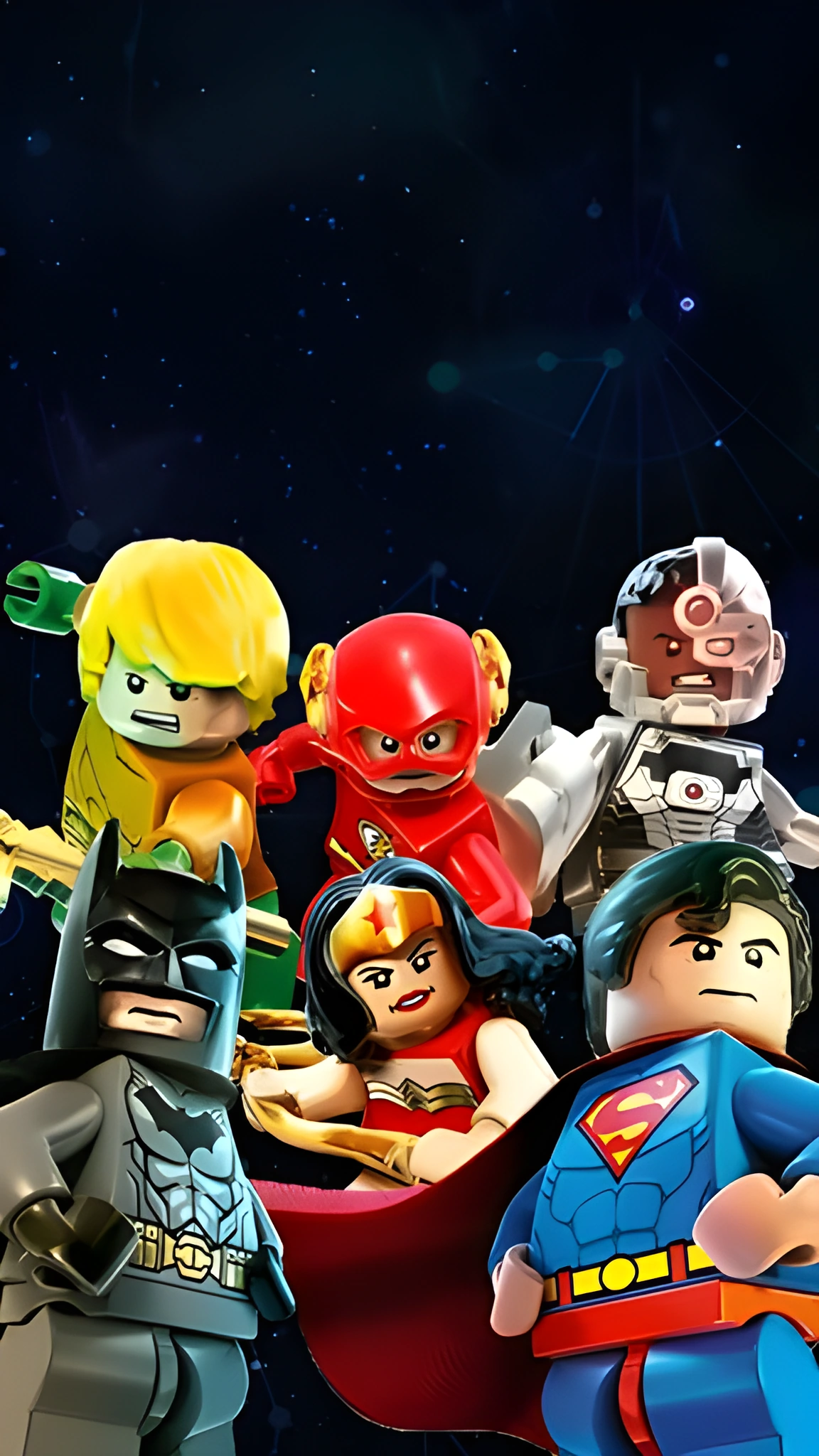 Hình nền Roblox dọc với nhóm nhân vật phong cách siêu anh hùng trong cảnh không gian tối