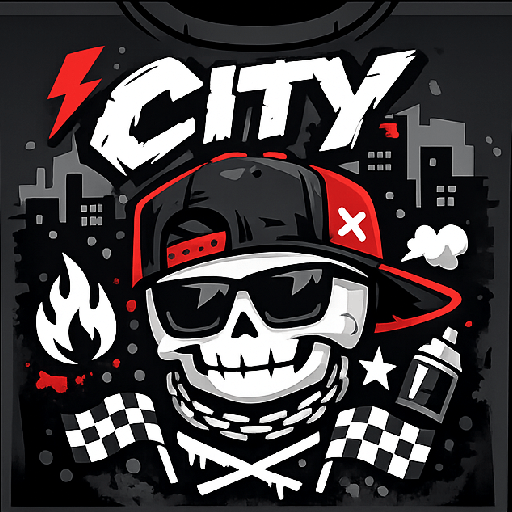 T-shirt Roblox boy phố ngầu đầu lâu đen đỏ phong cách streetwear